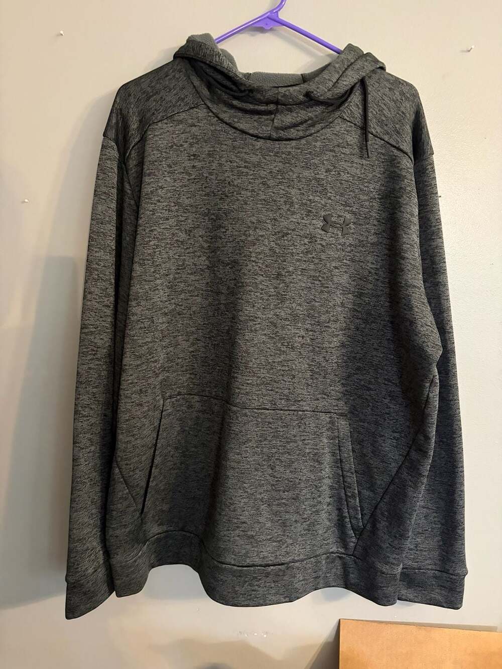 Under Armour Hoodie Size 2XL Gray Heather Loose ColdGear Fleece Pullover